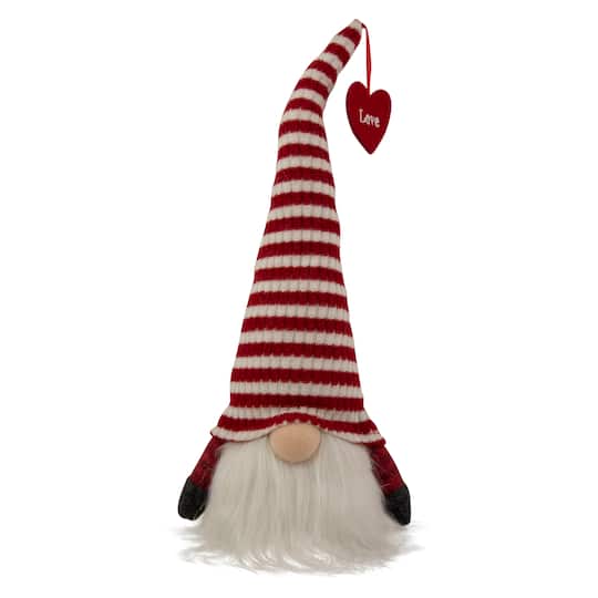 13.5" Lighted Red & White Striped Hat Valentine's Day Gnome By Northlight | 13.5" x 5.5" x 4.5" | Michaels®